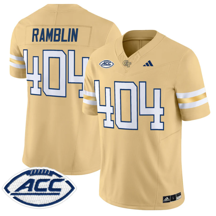 Ramblin Jersey #404 Georgia Tech Yellow Jackets 2025 Vapor Stitched