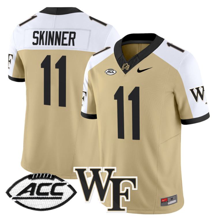 Riley Skinner Jersey #11 Wake Forest Demon Deacons 2024 Stitched Gold Alternate