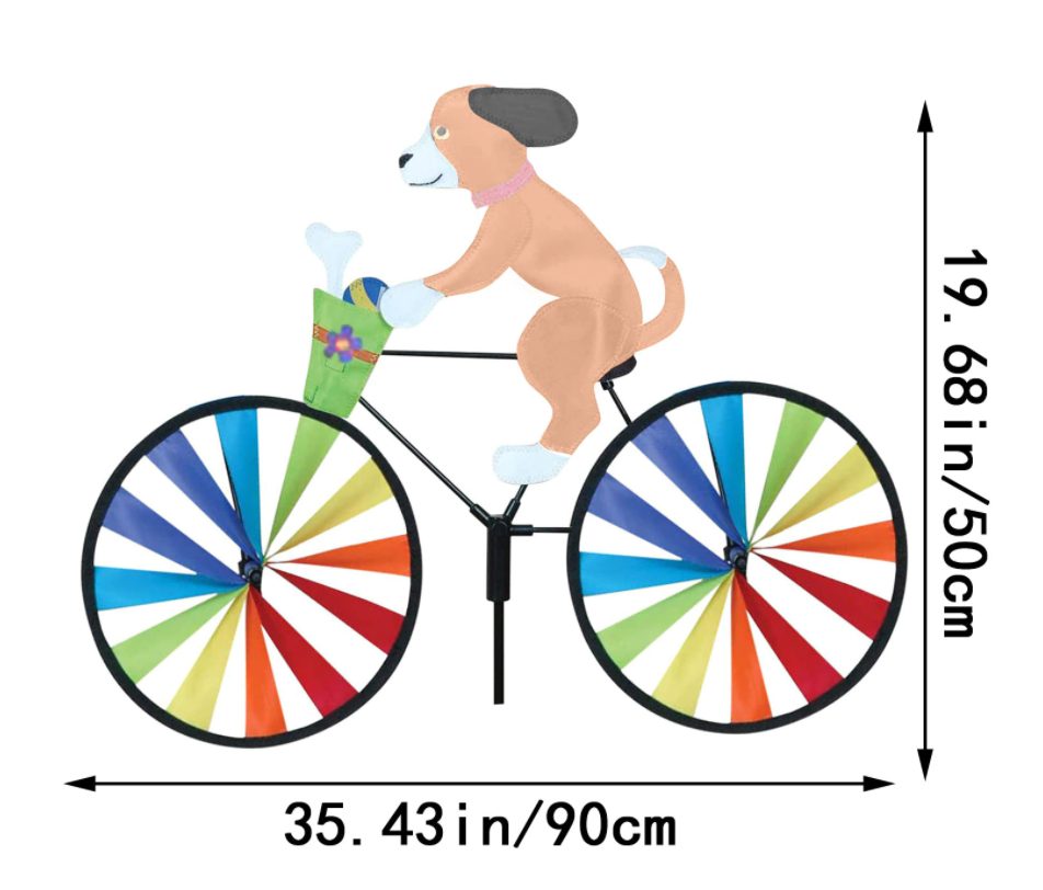 Rainbow Bicycle Cat Wind Spinner