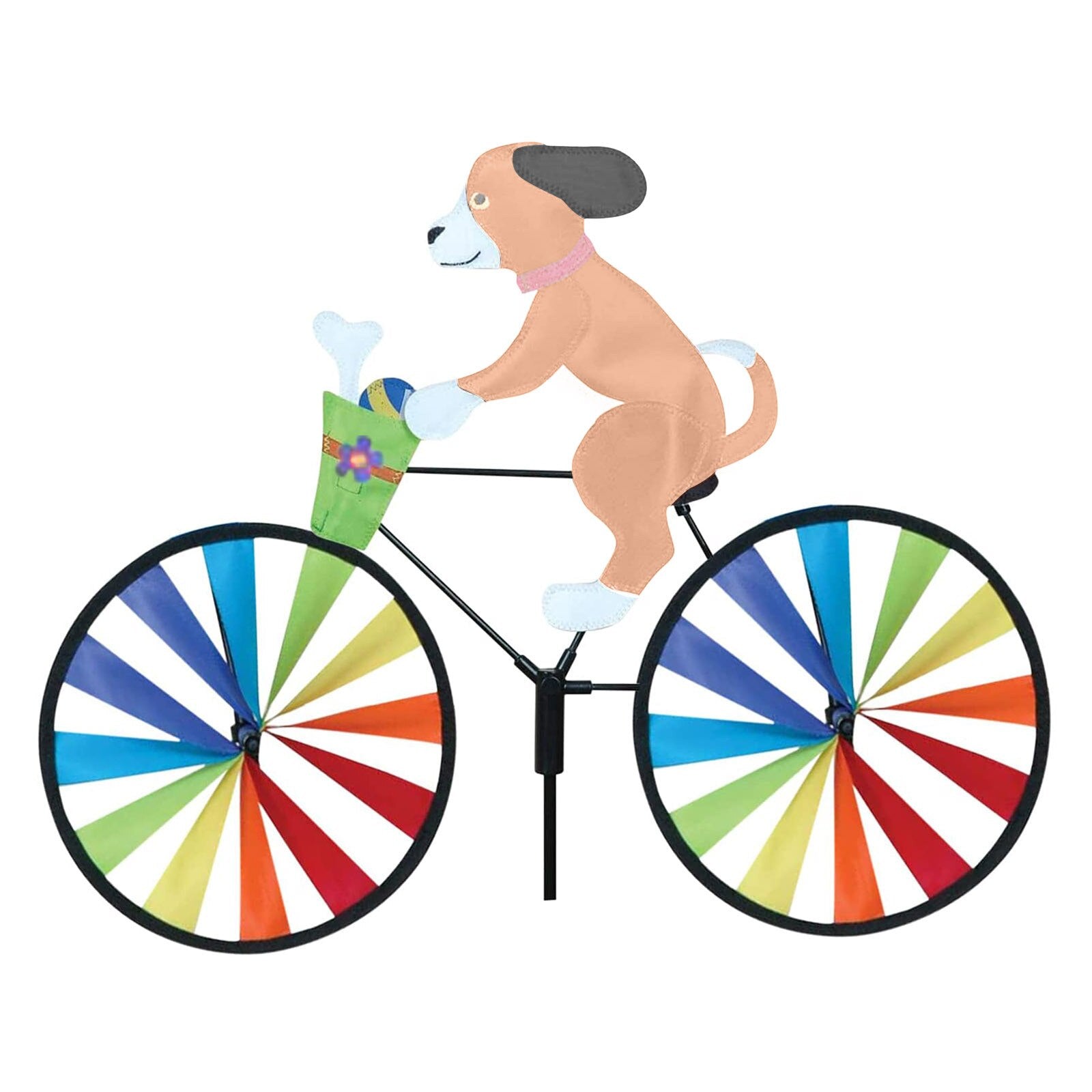 Rainbow Bicycle Cat Wind Spinner