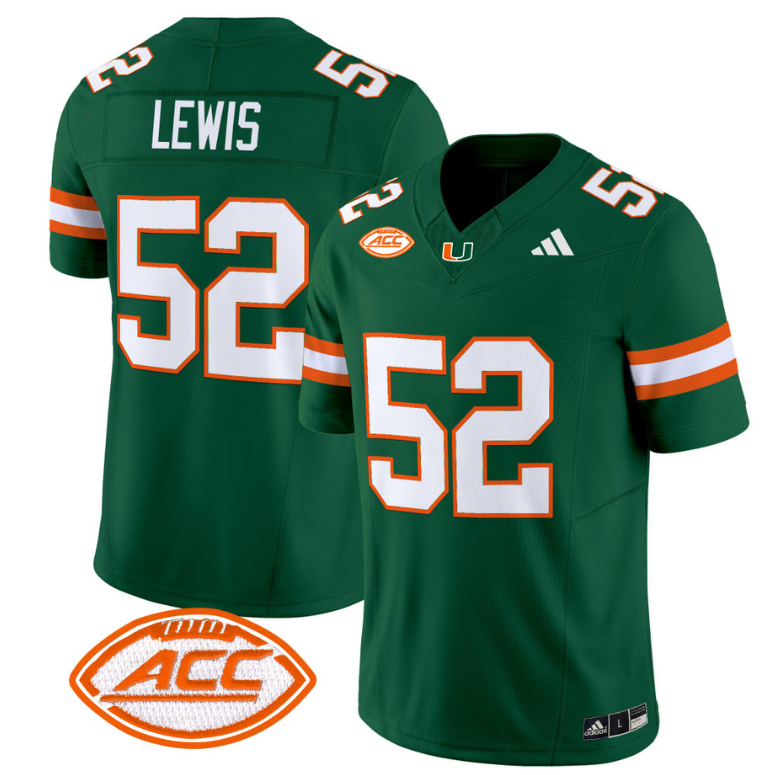 Ray Lewis Jersey #52 Miami Hurricanes Vapor Football Stitched Green