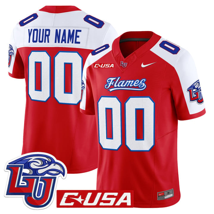 Custom Liberty Flames Jersey Name, Number 2025 Vapor Limited Stitched Red Alter