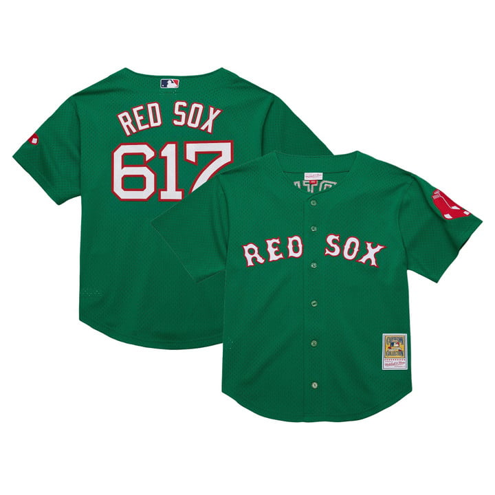 Red Sox Jersey #617 Boston Red Sox Throwback Cooperstown Stitched Green