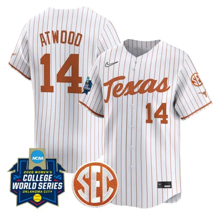Reese Atwood Jersey #14 Texas Softball 2026 World Series Stitched