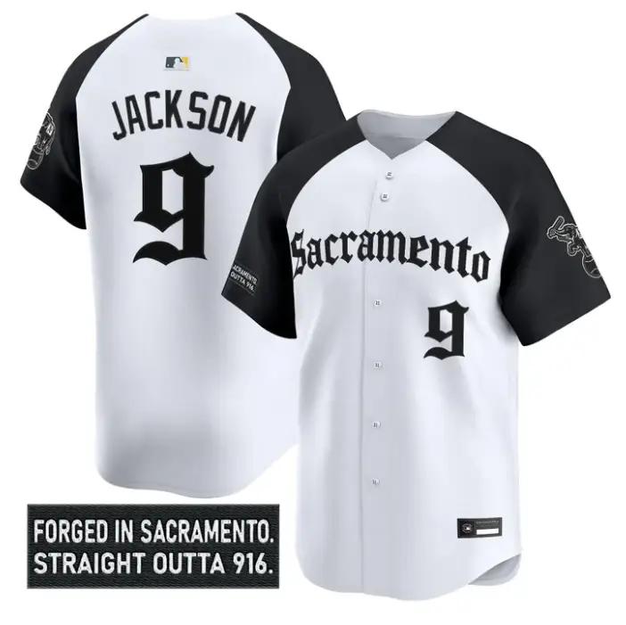 Reggie Jackson Jersey #9 Athletics Sacramento Gothic Edition Stitched