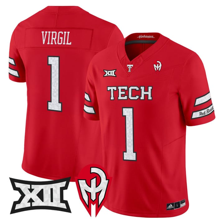 Reggie Virgil Jersey #1 Texas Tech Red Raiders Too Cold Vapor Stitched