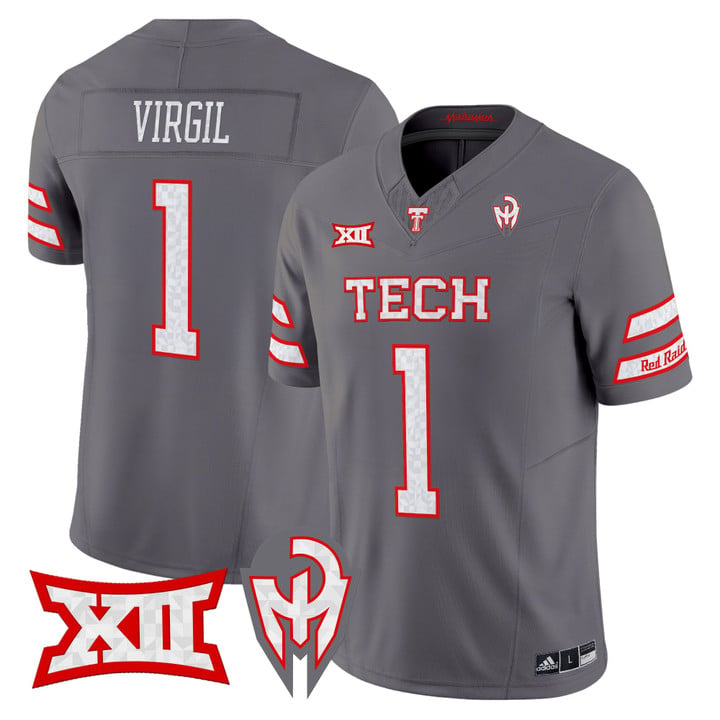 Reggie Virgil Jersey #1 Texas Tech Red Raiders Too Cold Vapor Stitched