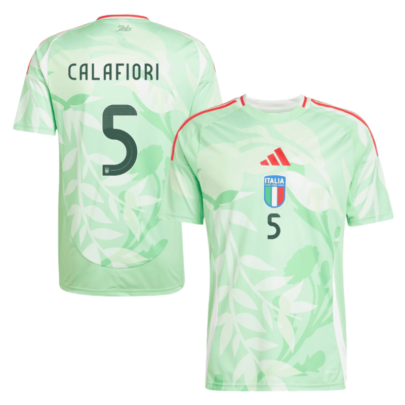 Riccardo Calafiori 5 Italy National Team 2025-26 Away Men Jersey – Green