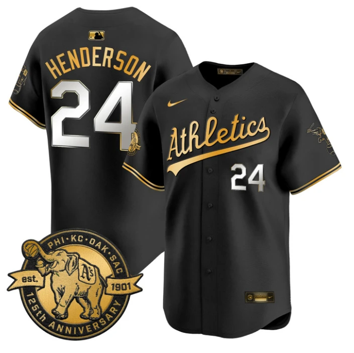 Rickey Henderson Jersey #24 Oakland Athletics 125th Anniversary Stitched