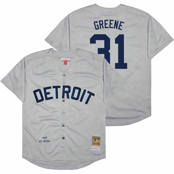 Riley Greene Jersey #31 Detroit Tigers Throwback Cooperstown Stitched Gray