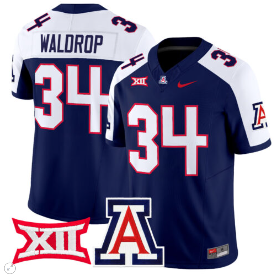 Rob Waldrop Jersey #34 Arizona Wildcats Vapor Limited Football Navy Alternate