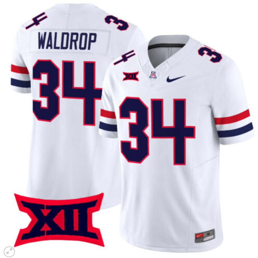 Rob Waldrop Jersey #34 Arizona Wildcats Vapor Limited Football White