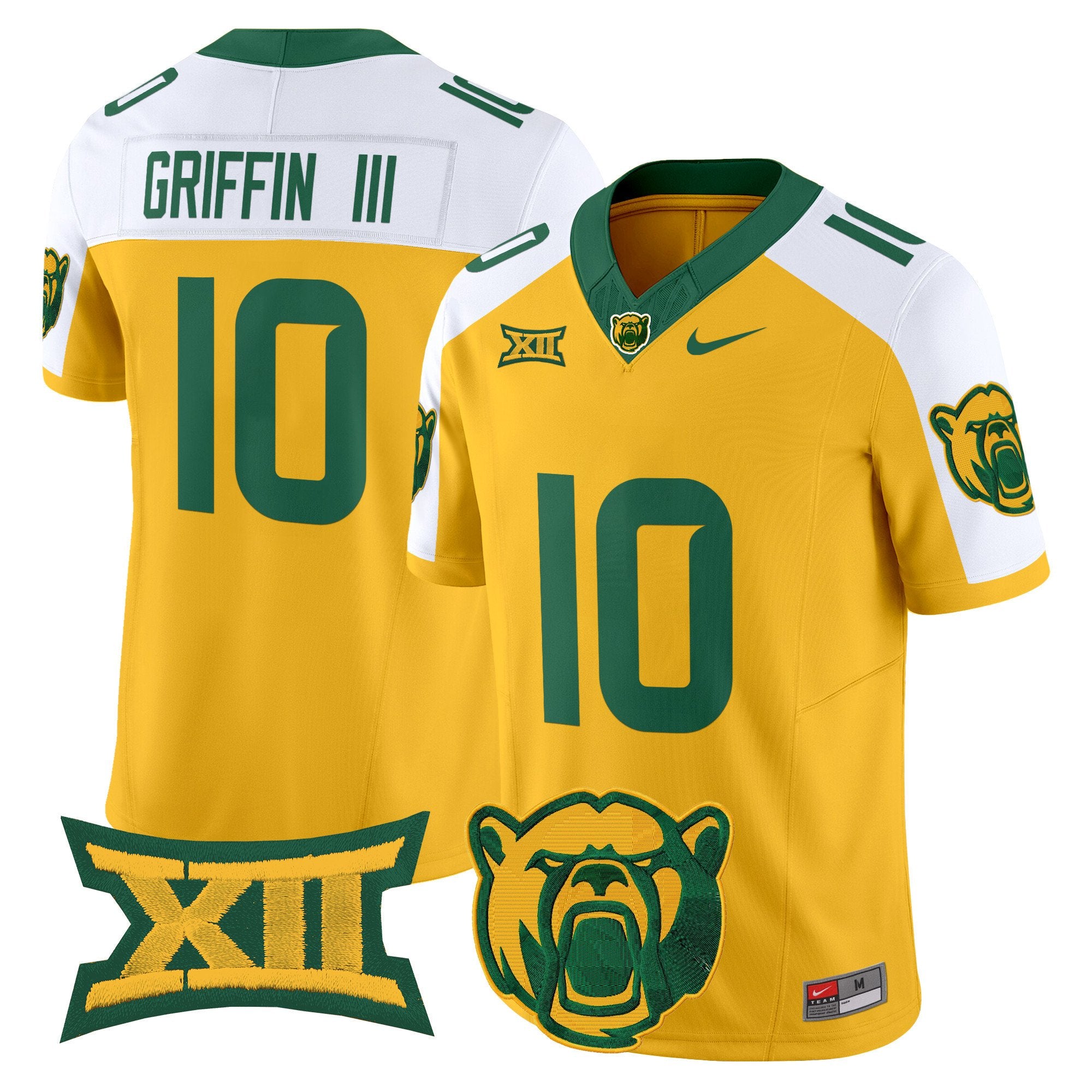 Robert Griffin III Jersey #10 Baylor Bears 2025 Vapor Stitched Gold Alternate