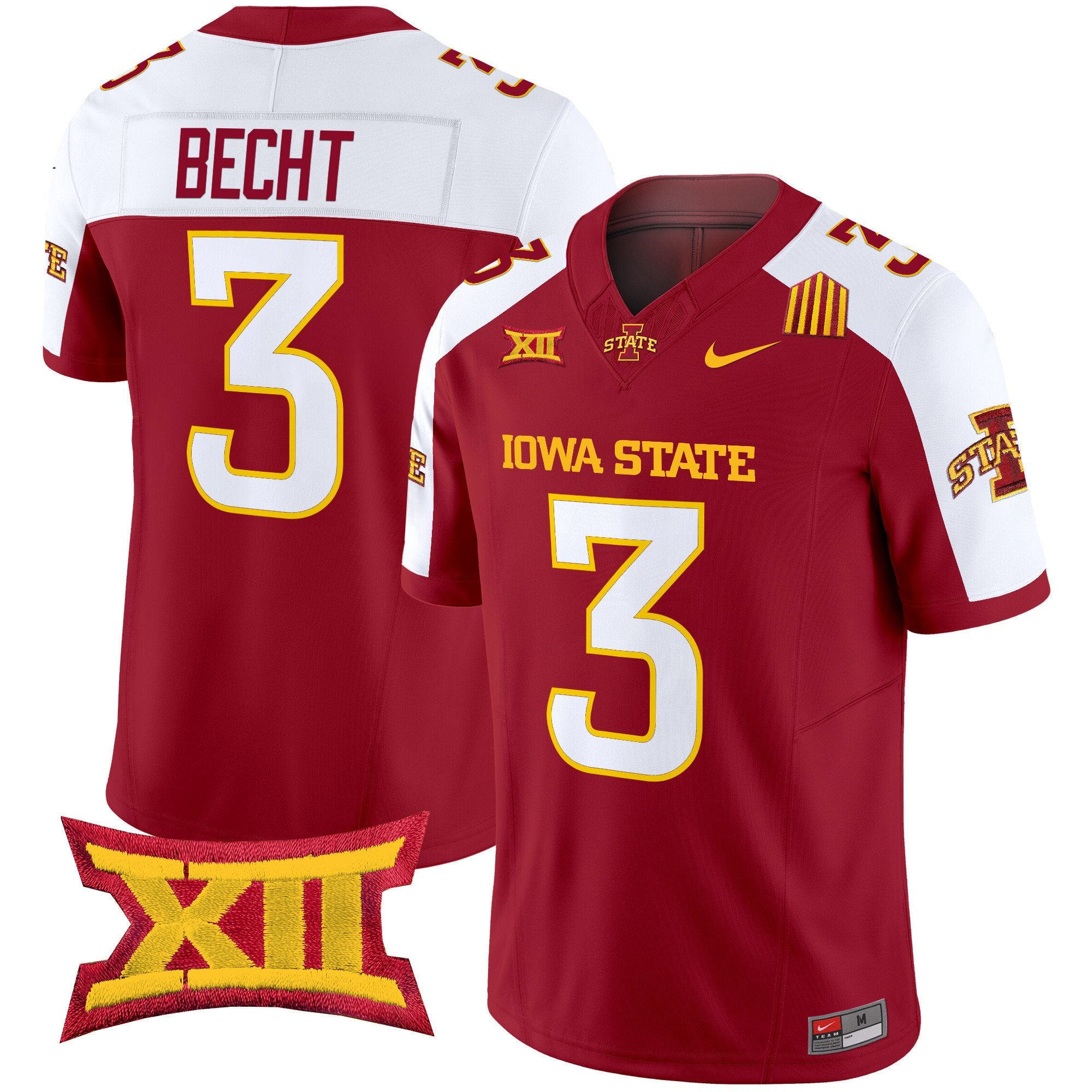 Rocco Becht Jersey #3 Iowa State Cyclones 2025 Stitched Cardinal Alternate