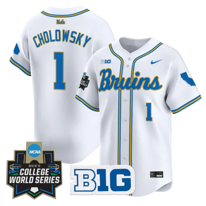 Roch Cholowsky Jersey #1 UCLA Bruins 2025 World Series Stitched White