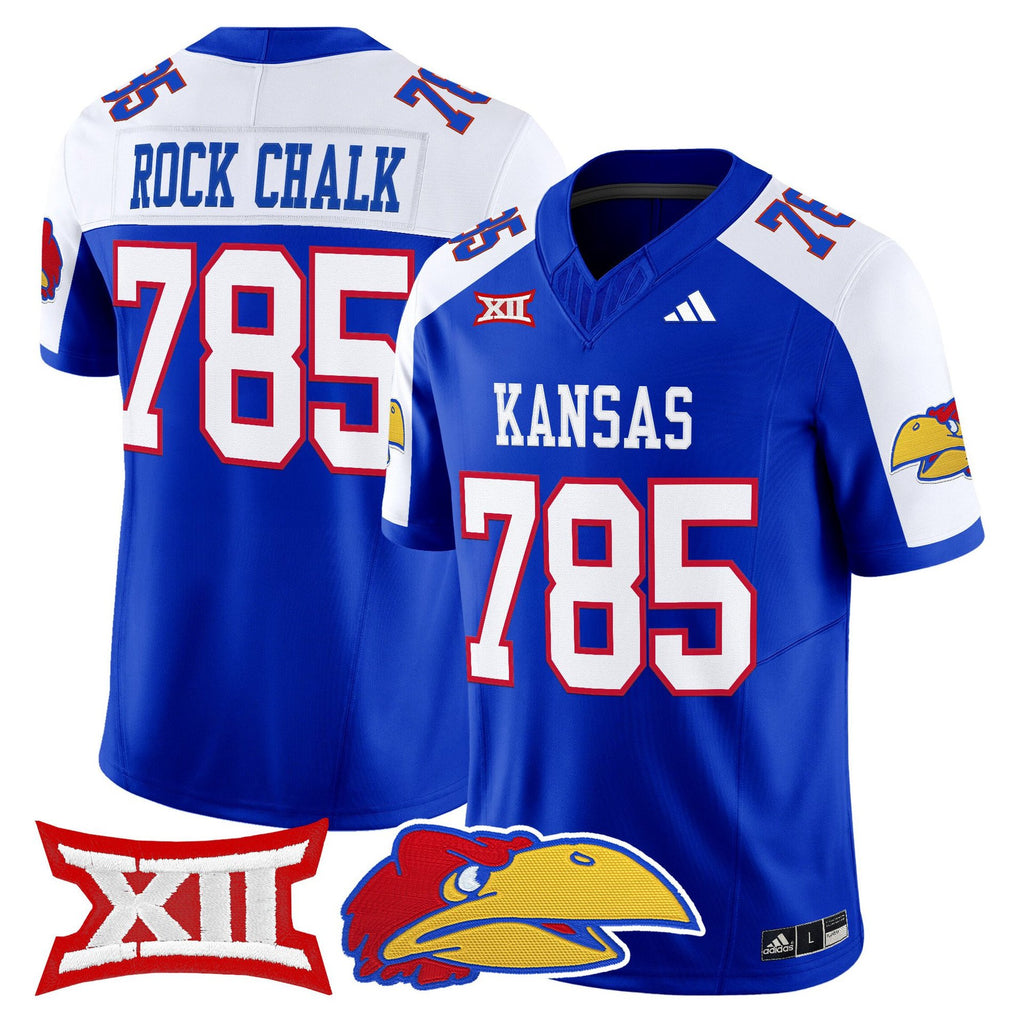 Rock Chalk Jersey #785 Kansas Jayhawks 2025 Vapor Limited Stitched Royal Alter