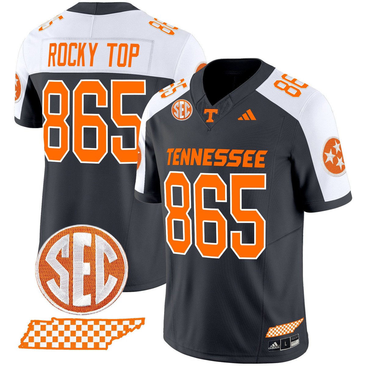 Rocky Top Jersey #865 Tennessee Vols Rebrand 2026 Checkerboard Grey Alter