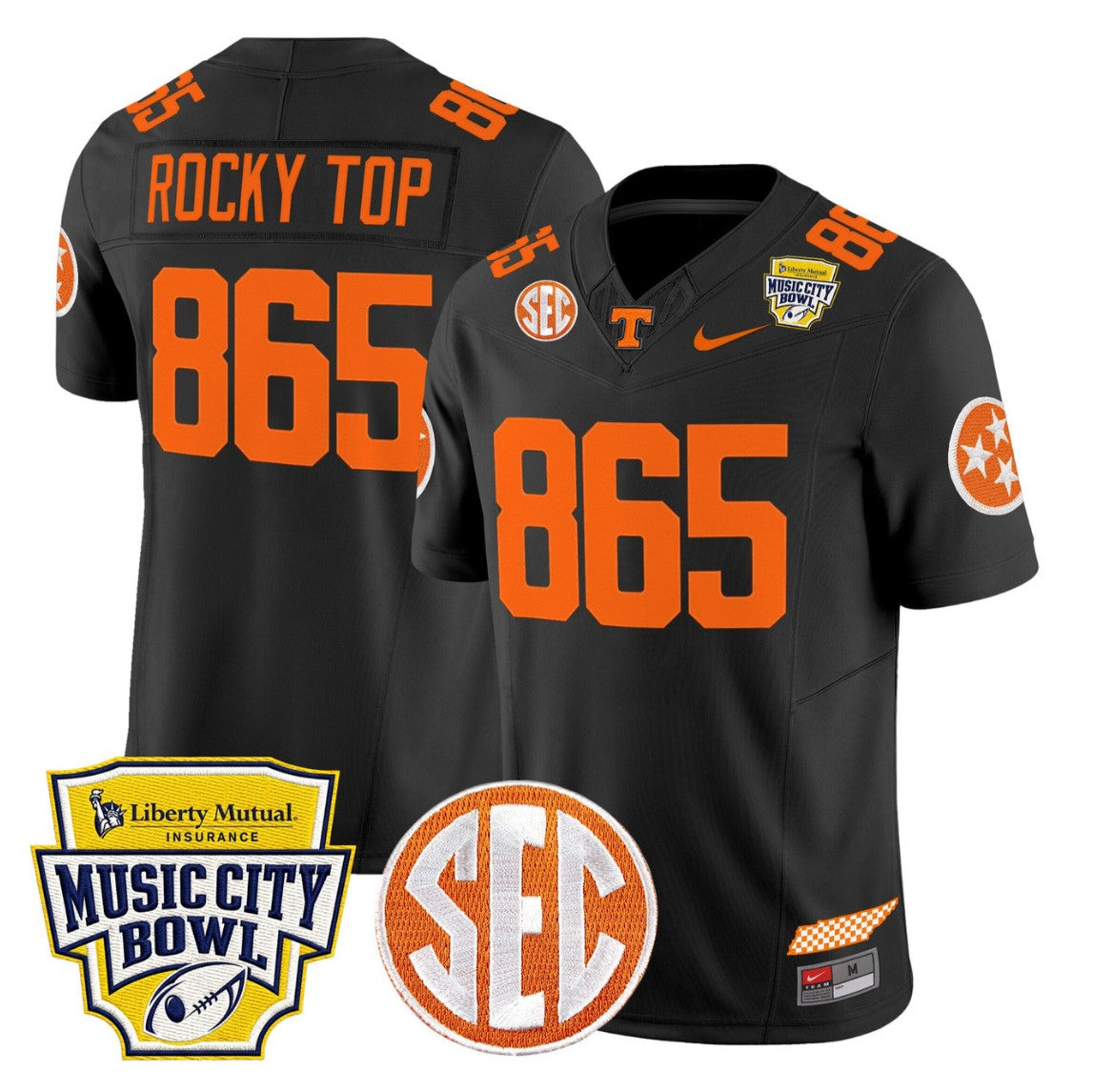 Rocky Jersey #865 Tennessee Vols 2025 Music City Bowl Limited Stitched