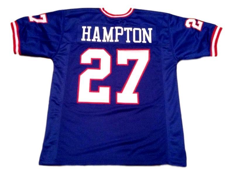 Rodney Hampton CUSTOM STITCHED Unsigned Football Jersey Blue