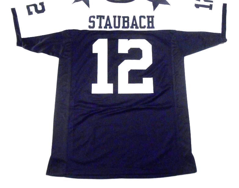 Roger Staubach CUSTOM STITCHED Unsigned Football Jersey Blue