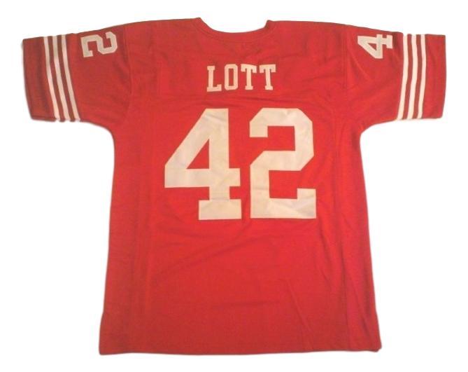 Ronnie Lott CUSTOM STITCHED Unsigned Football Red Jersey