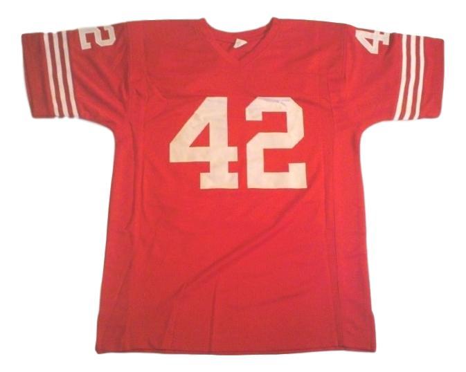 Ronnie Lott CUSTOM STITCHED Unsigned Football Red Jersey