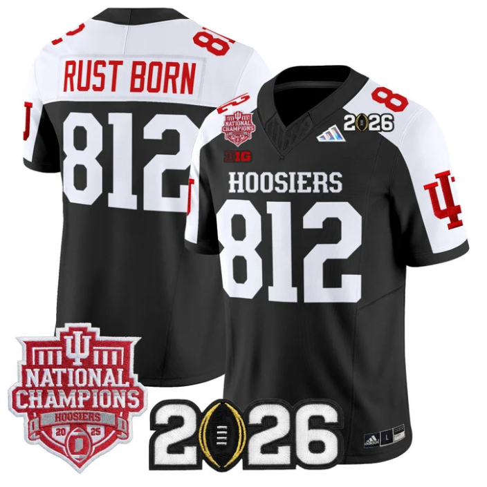 Rust Born Jersey #812 Hoosiers 2025 National Champions 2026 Patch Stitched