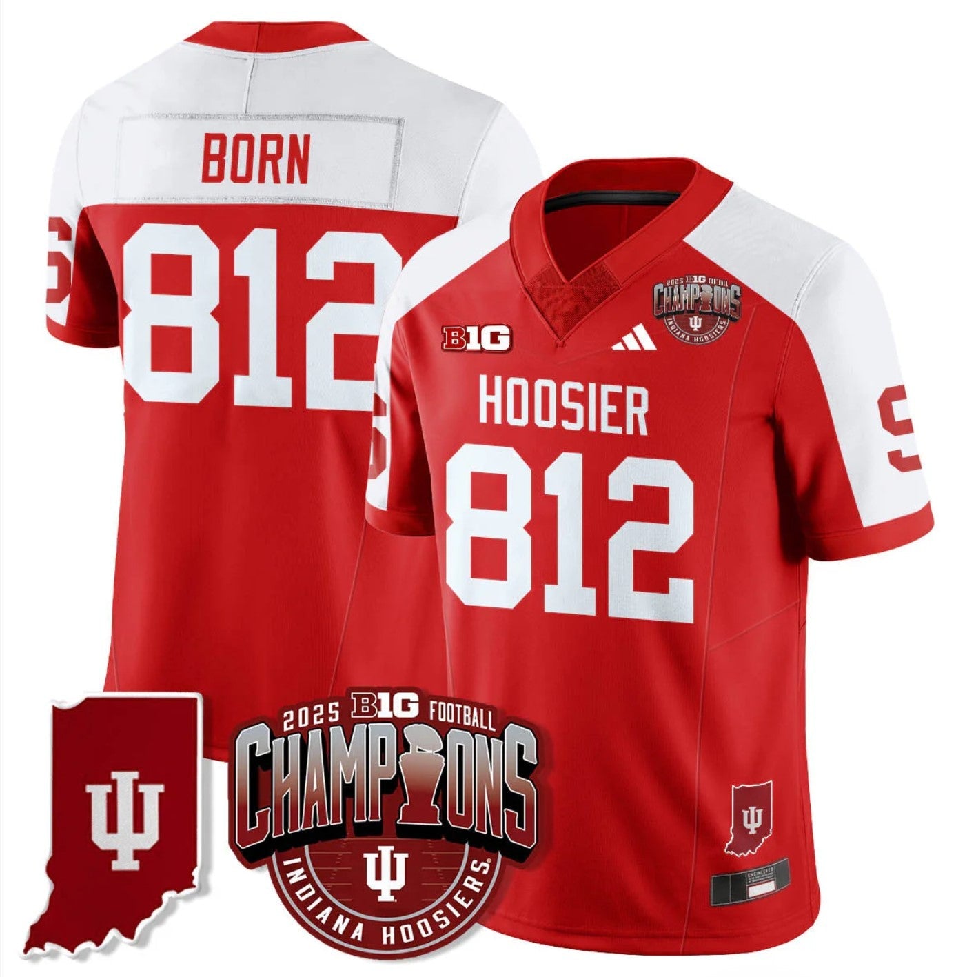 Rust Born Jersey #812 Indiana Hoosiers Big 10 Champions Limited Stitched