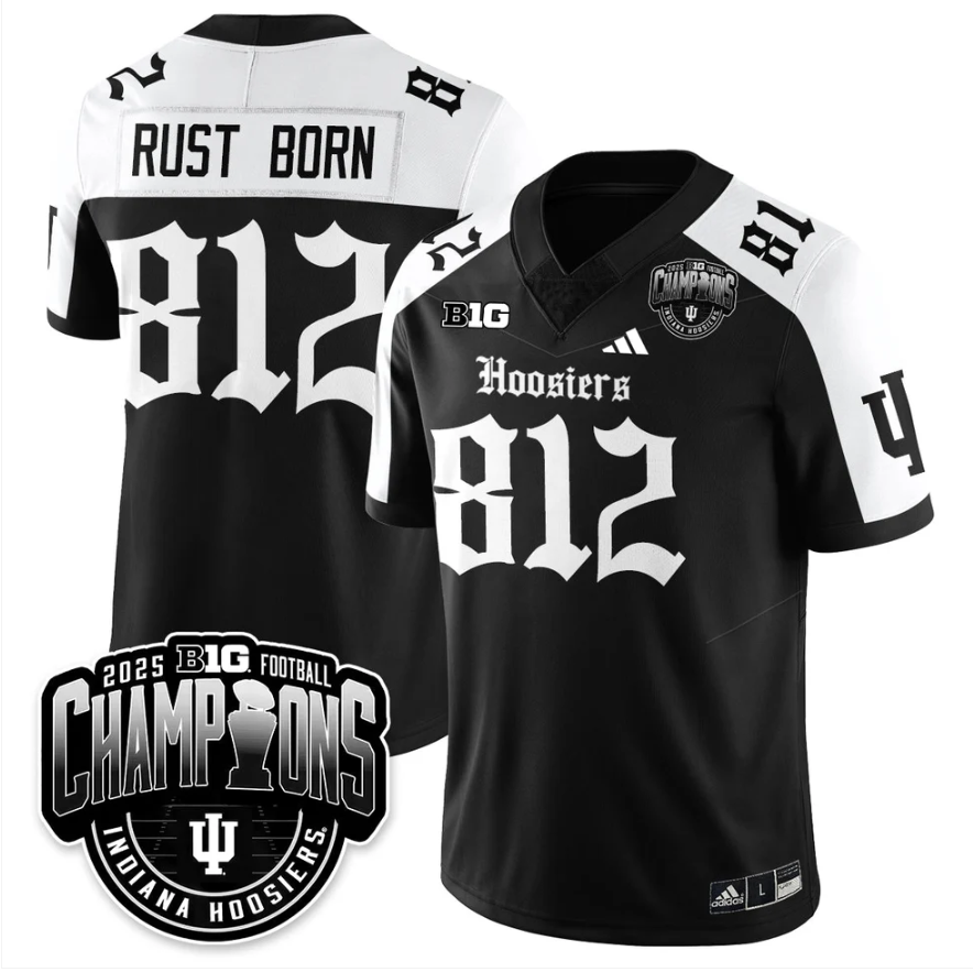 Rust Born Jersey #812 Indiana Hoosiers Gothic Big 10 Champions Stitched