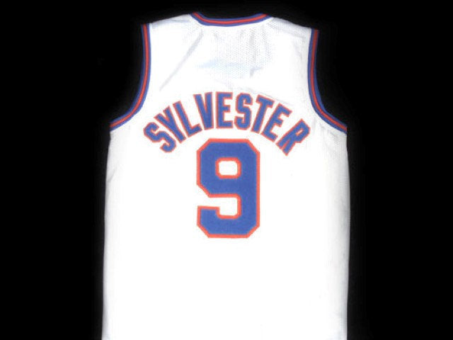 Sylvester Pussycat Jersey #9 Tune Squad Space Jam Basketball White