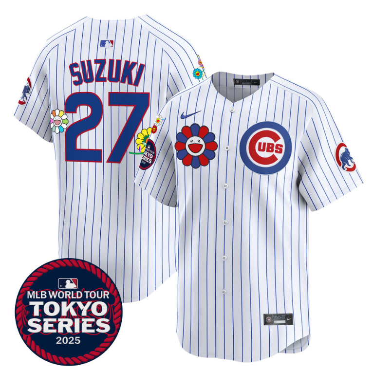 Seiya Suzuki Jersey #27 Chicago Cubs Tokyo Series 2025 Vapor Premier Limited Stitched Pinstripe