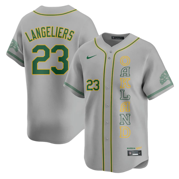 Shea Langeliers Jersey #23 Oakland Athletics City Connect Concept Stitched Gray