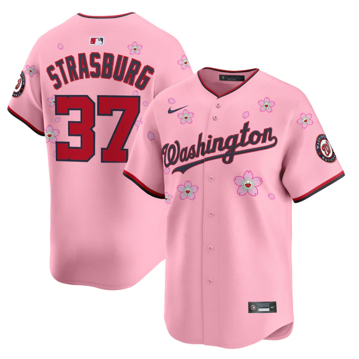 Stephen Strasburg Jersey #37 Washington Nationals Cherry Blossom Vapor Premier Limited Stitched