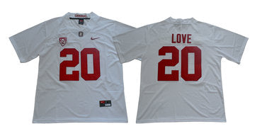 Stanford Cardinal 20 Bryce Love White College Football Jersey