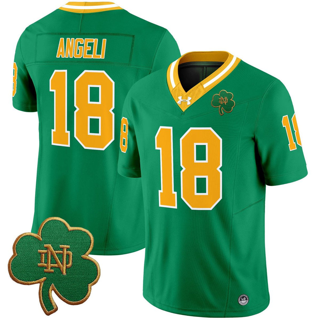 Steve Angeli Jersey #18 Notre Dame 2025 Vapor Limited V3 Stitched Throwback
