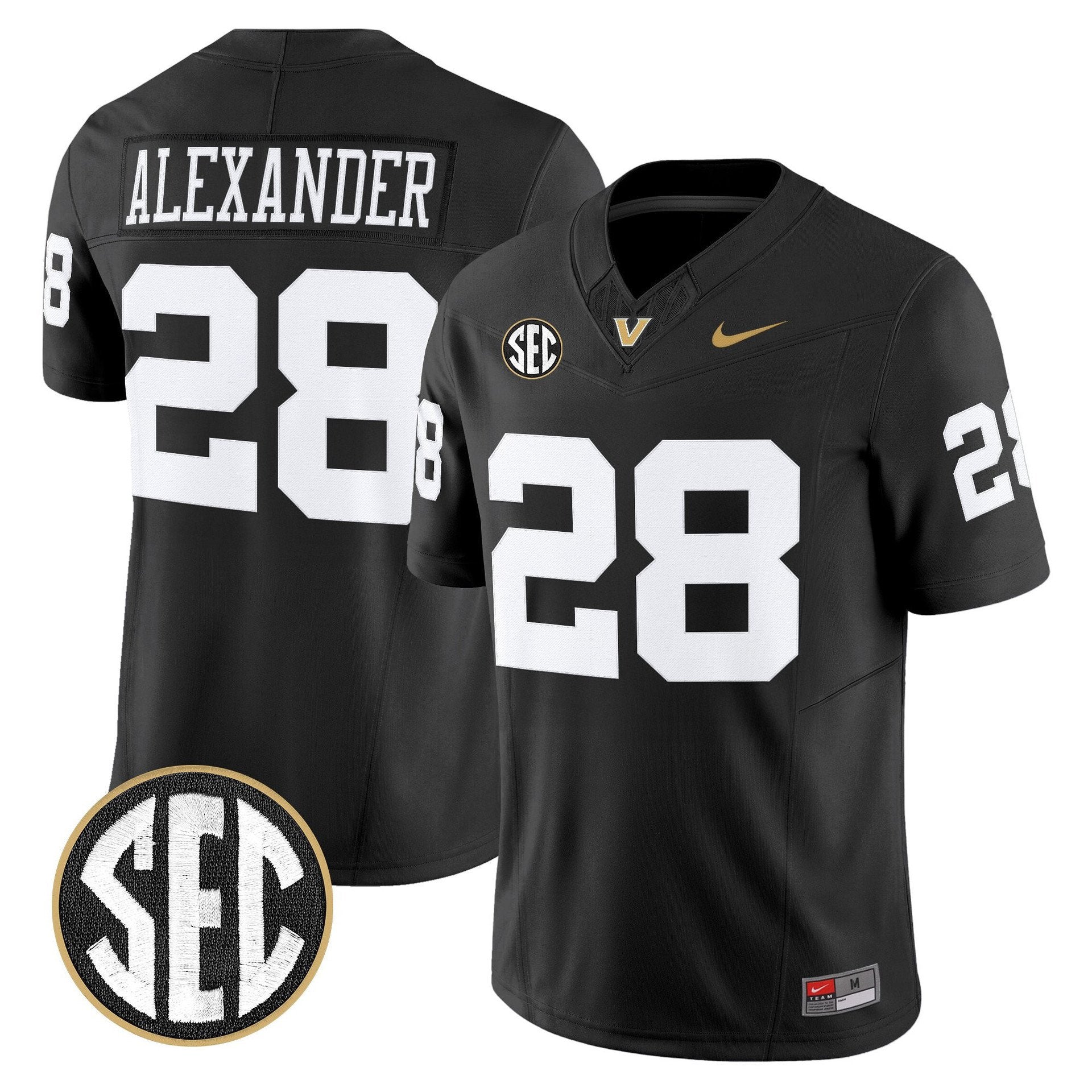 Sedrick Alexander Jersey #28 Vanderbilt Commodores 2025 Limited Stitched Black