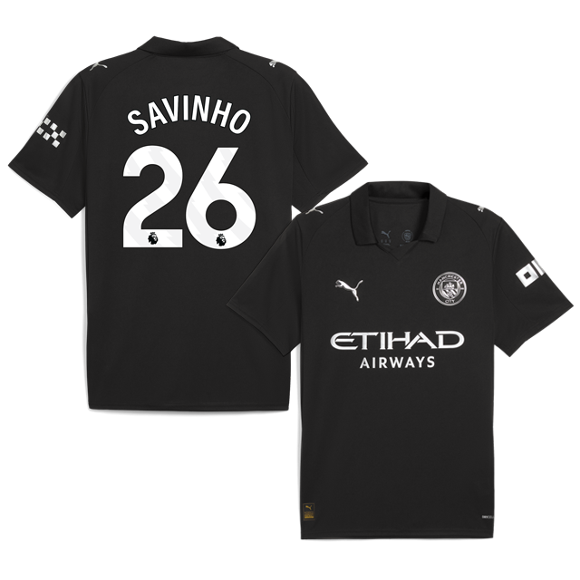 SAVINHO #26 Manchester City 2025-26 Away Jersey – Black