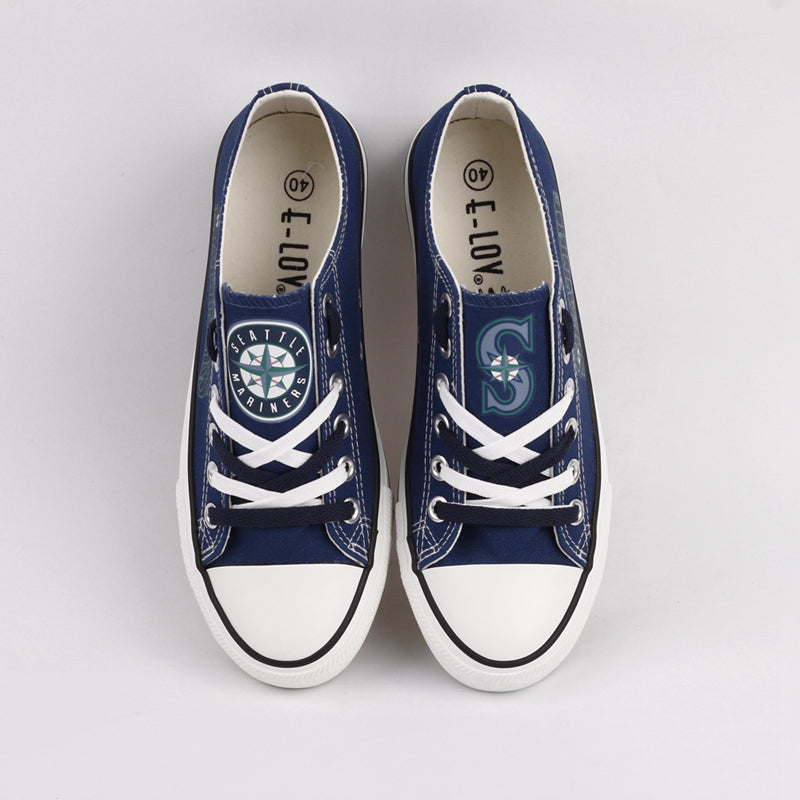 Seattle Mariners Limited Print MLB Baseball Fans Low Top Canvas Shoes Sport Sneakers T-DAC85L
