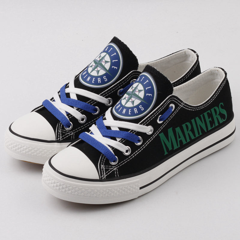Seattle Mariners Limited Print MLB Baseball Fans Low Top Canvas Shoes Sport Sneakers T-DJ125H