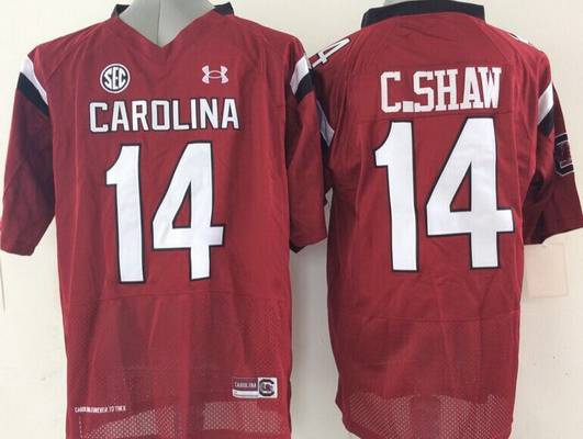 South Carolina Gamecocks #14 Connor Shaw Red NCAA Football Under Armour Jersey