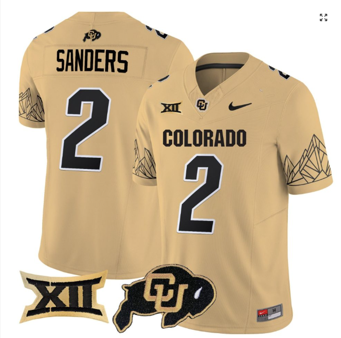 Shadeur Sanders Jersey #2 Colorado Buffaloes Football Gray Home Alternative