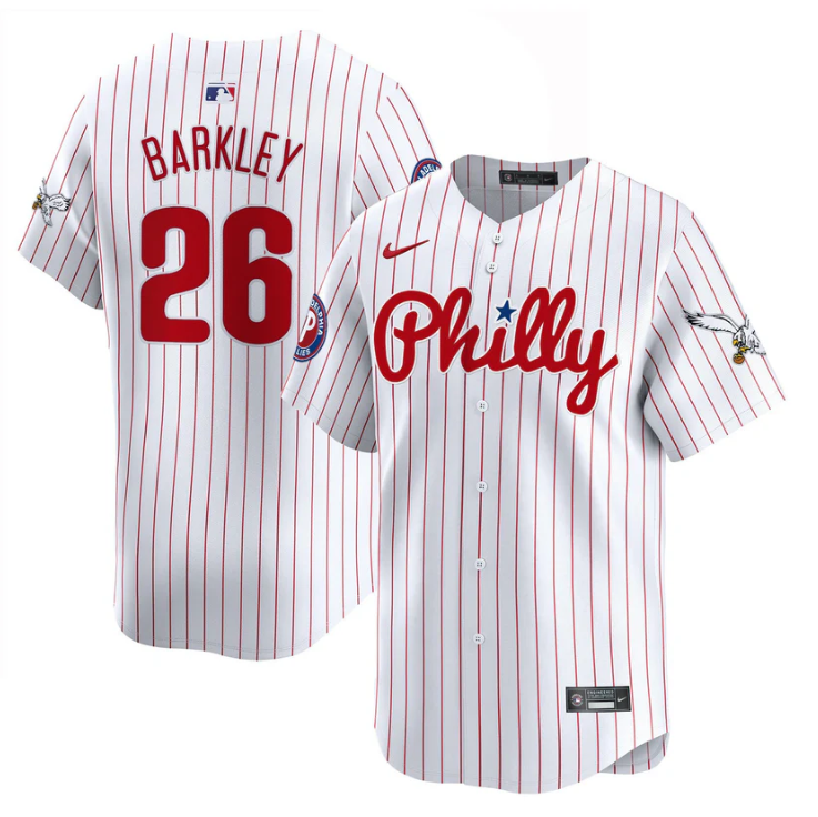 Saquon Barkley Jersey #26 Phillies and Eagles Vapor Premier Limited Stitched Pinstripe