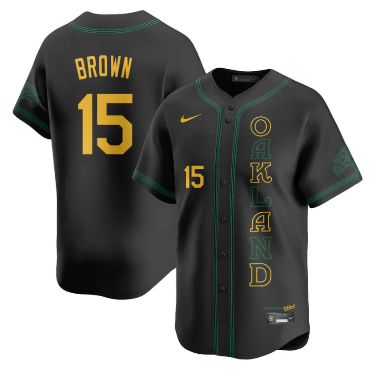 Seth Brown Jersey #15 Oakland Athletics City Connect Concept Stitched Black
