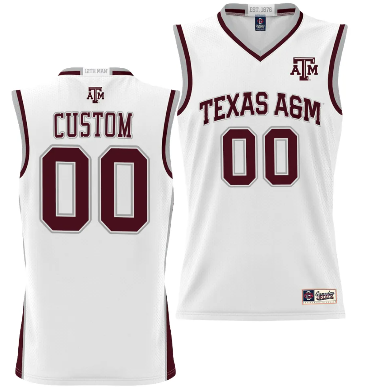 Spencer Johnson Jersey #20 Custom Texas Aggies Jersey Name and Number NIL College Basketball Jersey Lightweight White