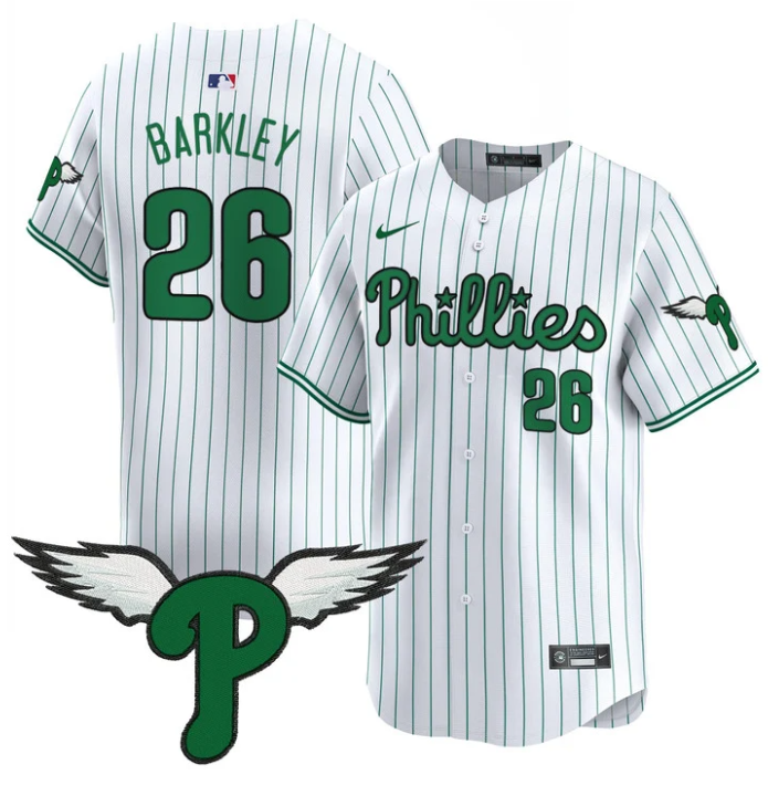 Saquon Barkley Jersey #26 Philadelphia Phillies 2025 Vapor Premier Limited Stitched Pinstripe