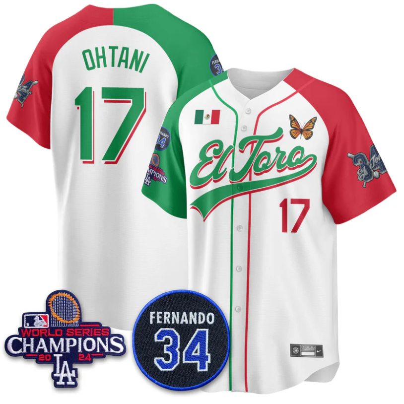 Shohei Ohtani Jersey #17 Dodgers Mexican El Toro For 34 Stitched Alternate