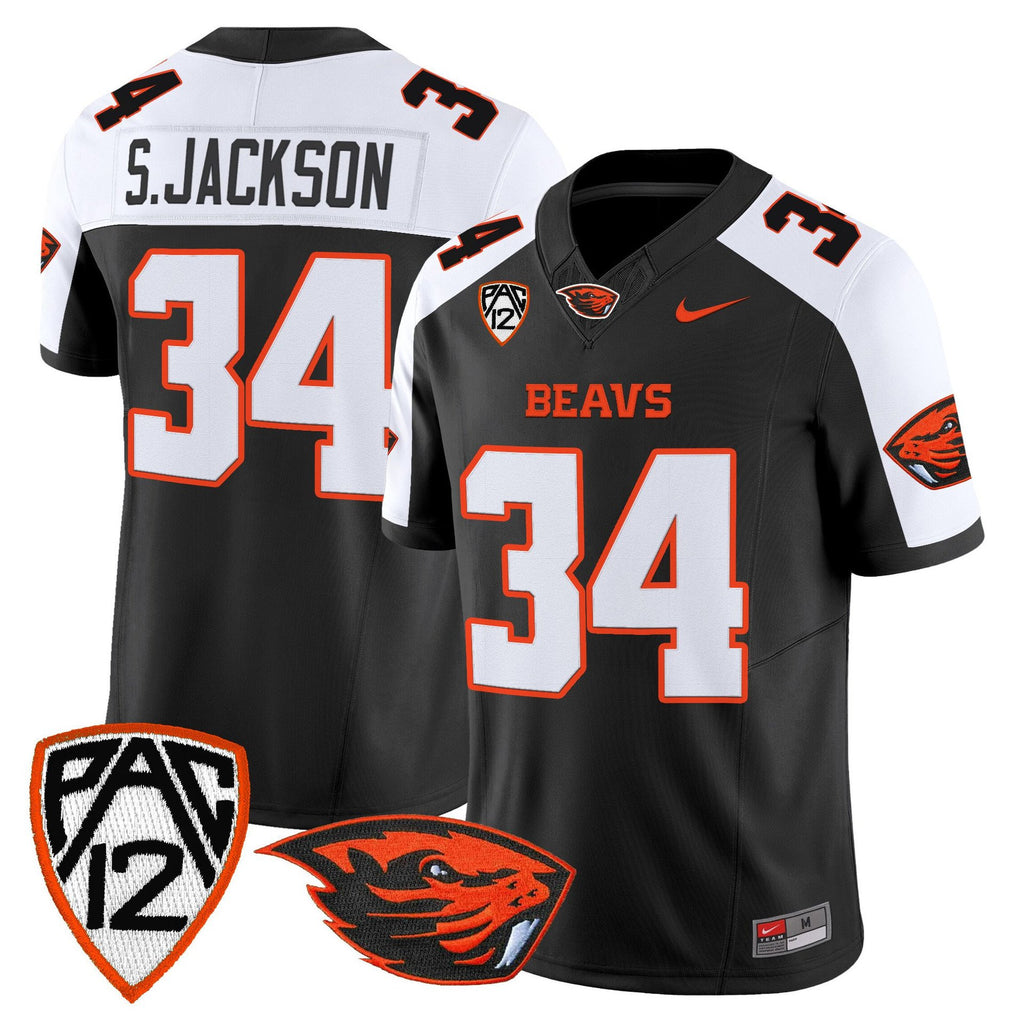 Steven Jackson Jersey #34 Oregon State Beavers 2025 Limited Stitched Black Alter