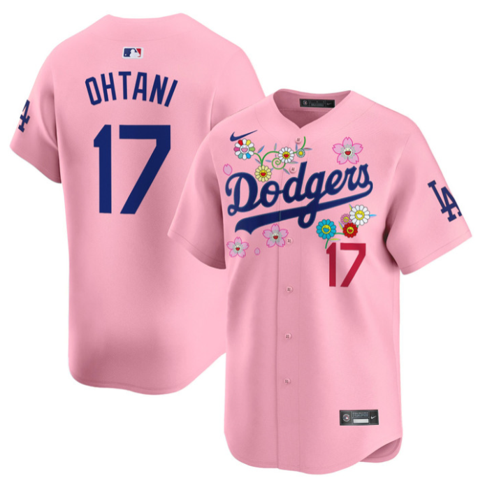 Shohei Ohtani (Kanji) Jersey #17 Dodgers x Takashi Murakami 2025 Vapor Stitched Cherry Blossom