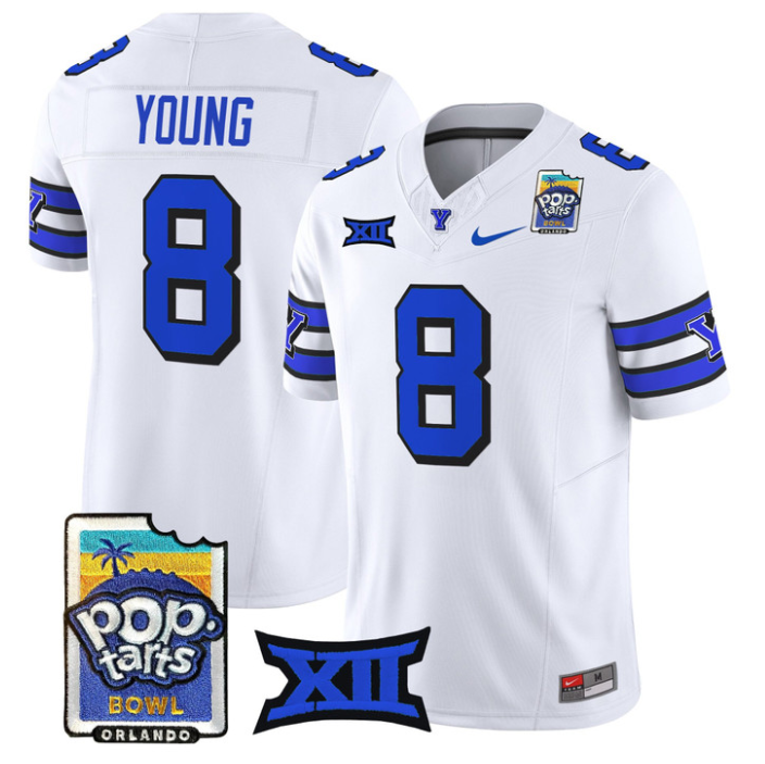 Steve Young Jersey #8 BYU Cougars 2025 Pop-Tarts Patch Vapor Stitched
