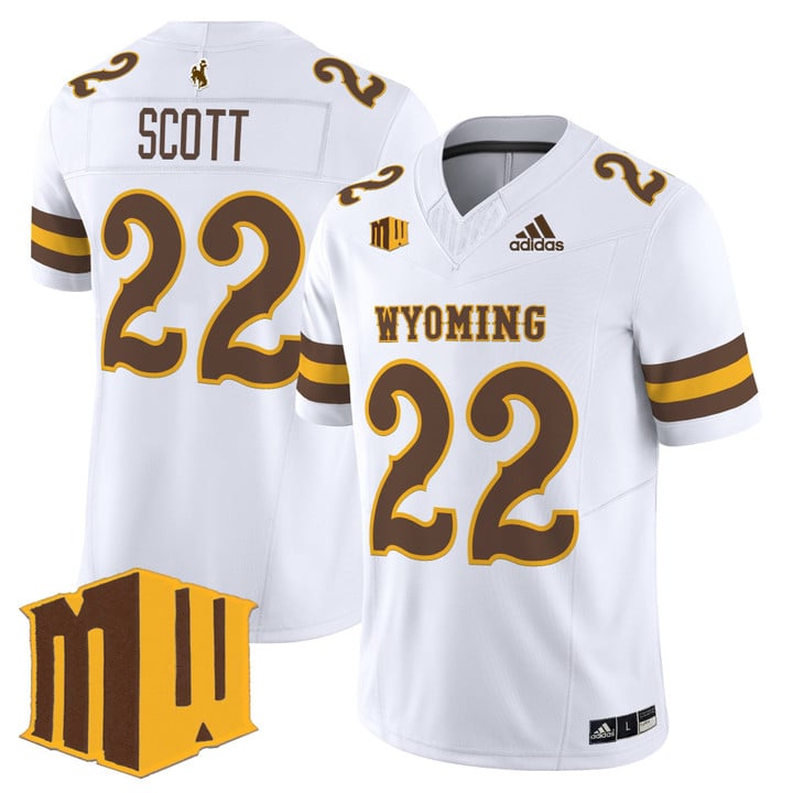 Sam Scott Jersey #22 Wyoming Cowboys 2025 Vapor Limited Stitched White